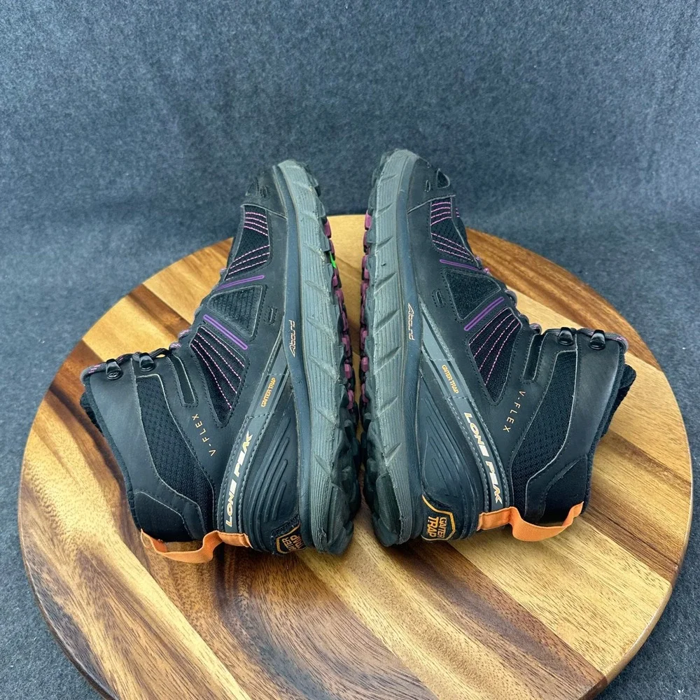 Altra Lone Peak V-Flex AFW1755H-1 Mid Black Purple Hiking Shoes Women's Sz 10.5